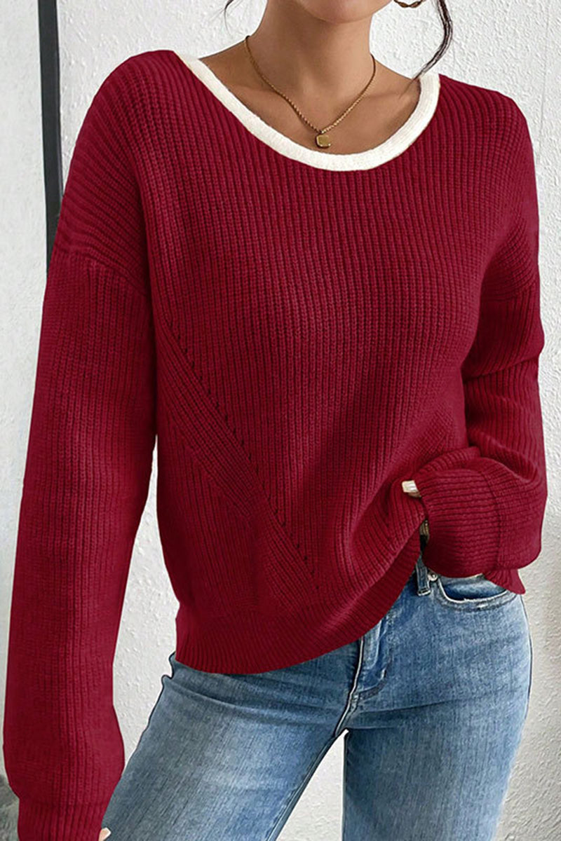 Bow Back Detail V-Neck Sweater