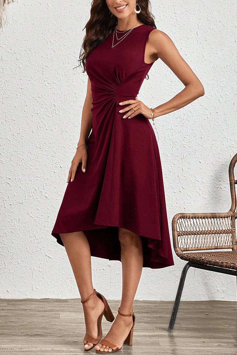 Asymmetric Sleeveless Casual Dress