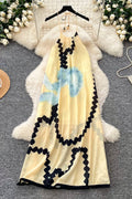 Abstract Pattern Sleeveless Casual Dress