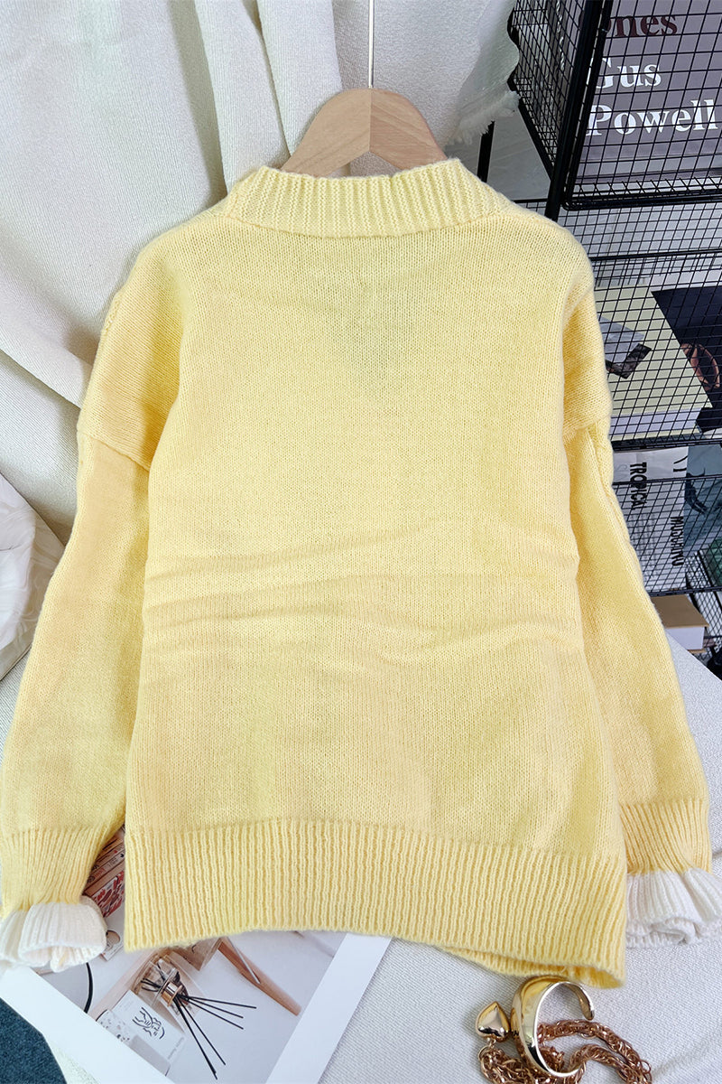 Bow Accent Button-Up Cardigan