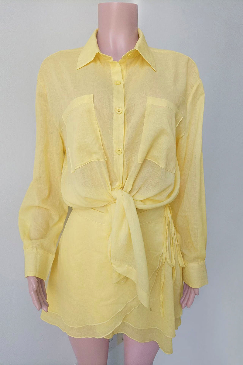 Breezy Tie-Front Skirt Set