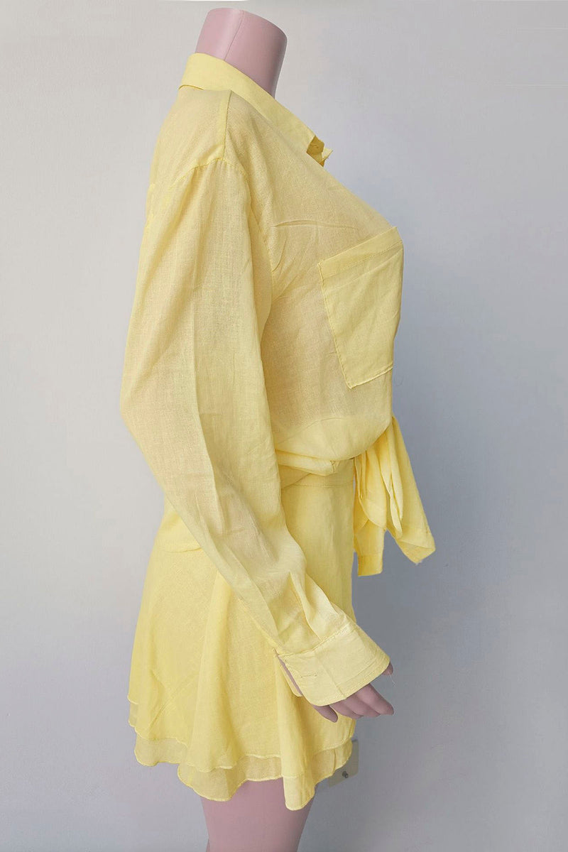 Breezy Tie-Front Skirt Set