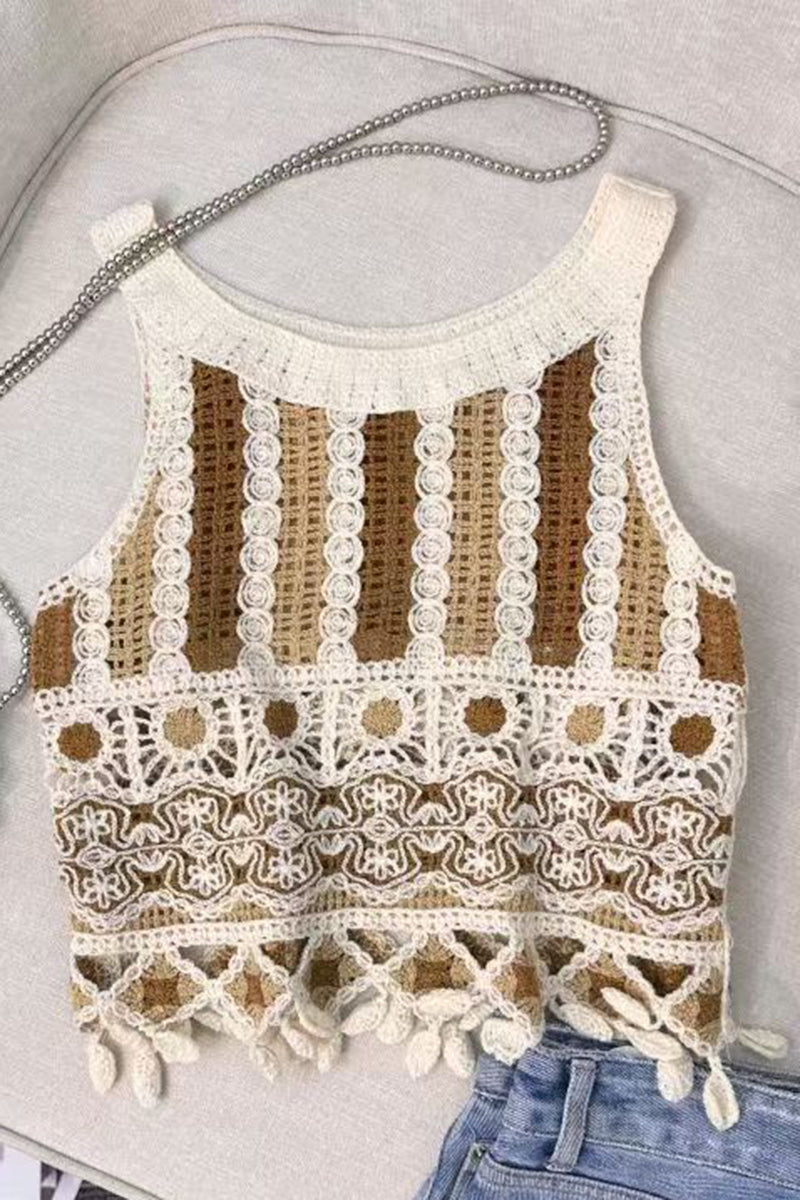 Artistic Crochet Patchwork Camisole