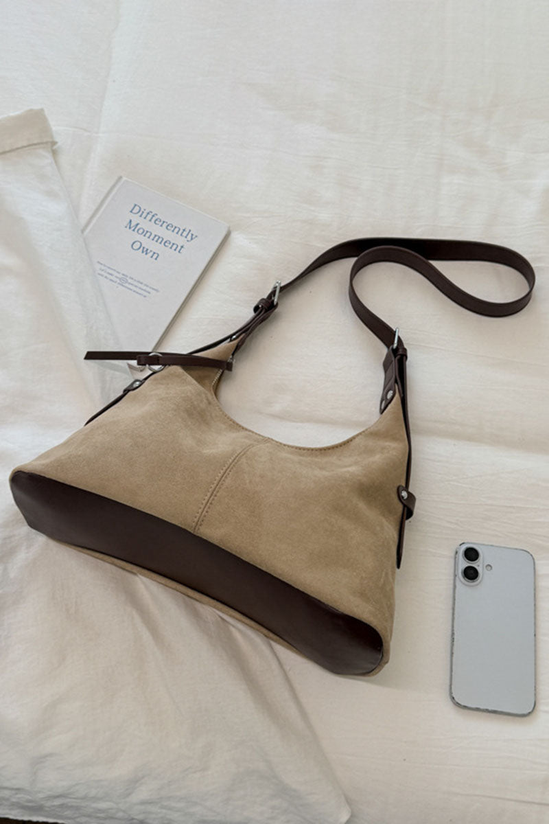Adjustable Strap Suede Hobo Bag