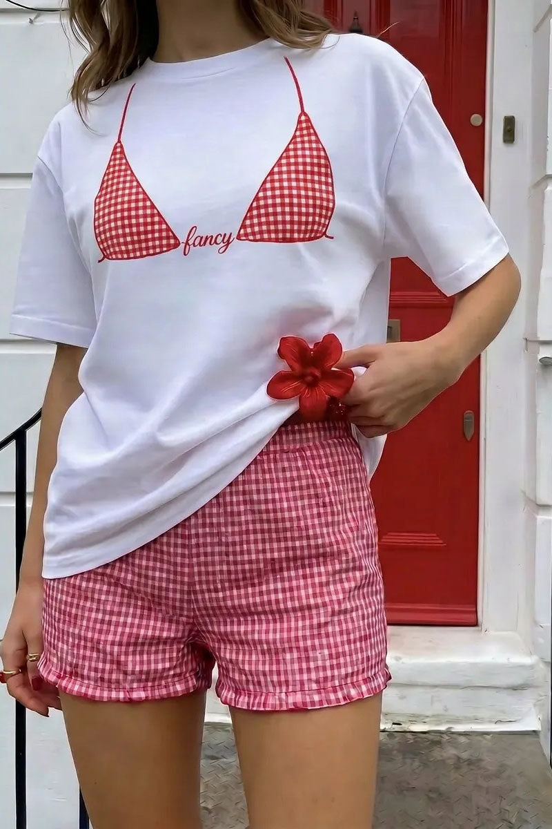 Bikini Print Crew Neck T-Shirt