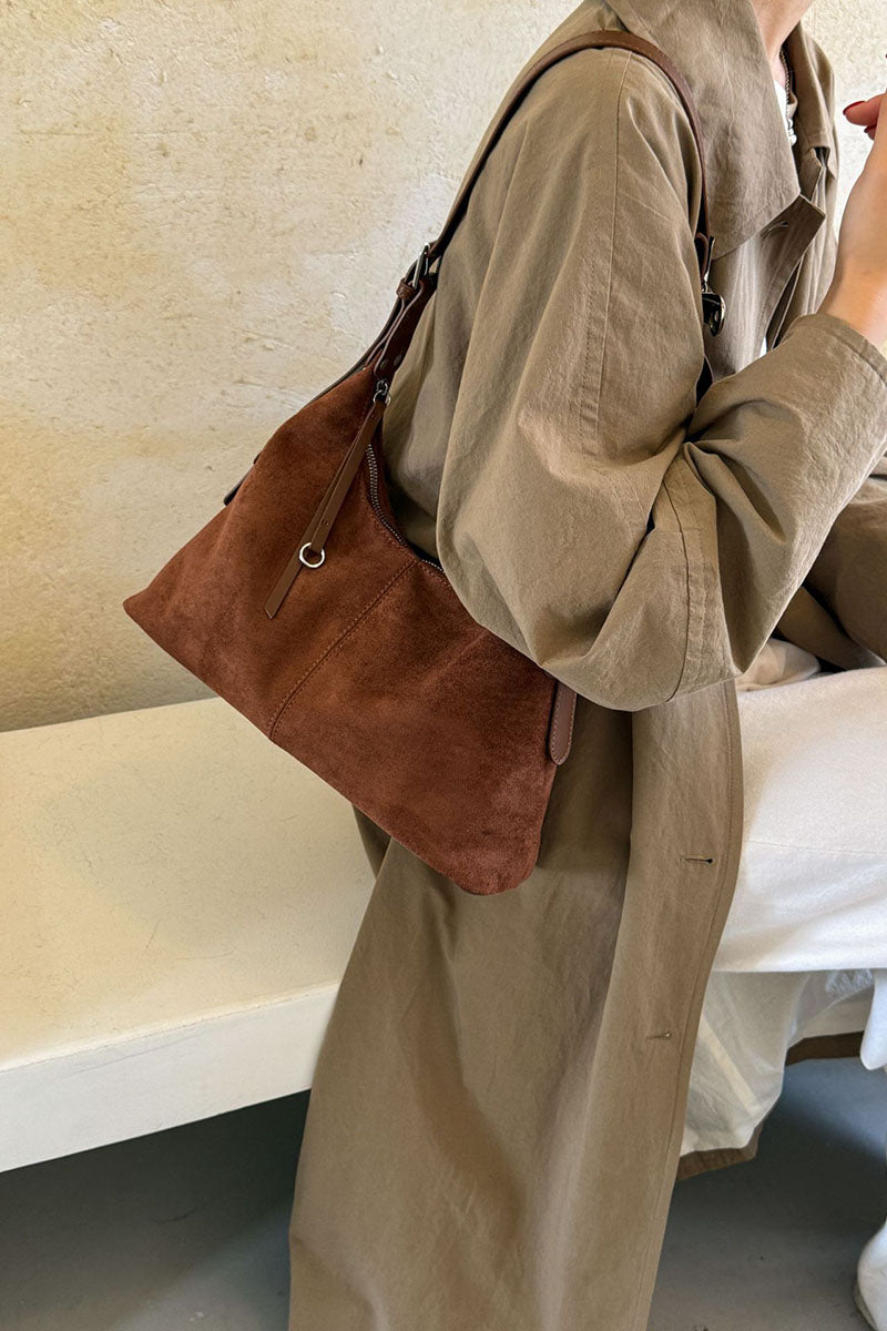 Adjustable Strap Suede Hobo Bag