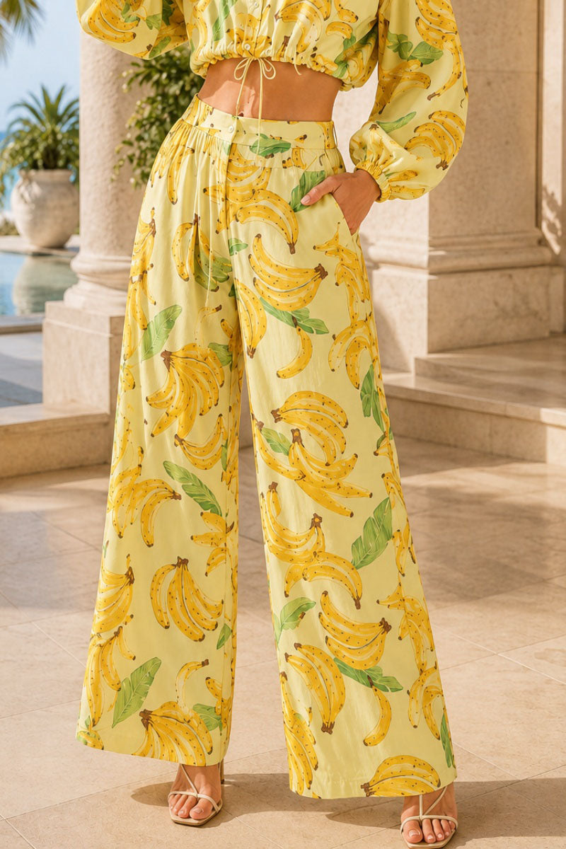 Banana Print Casual Pants