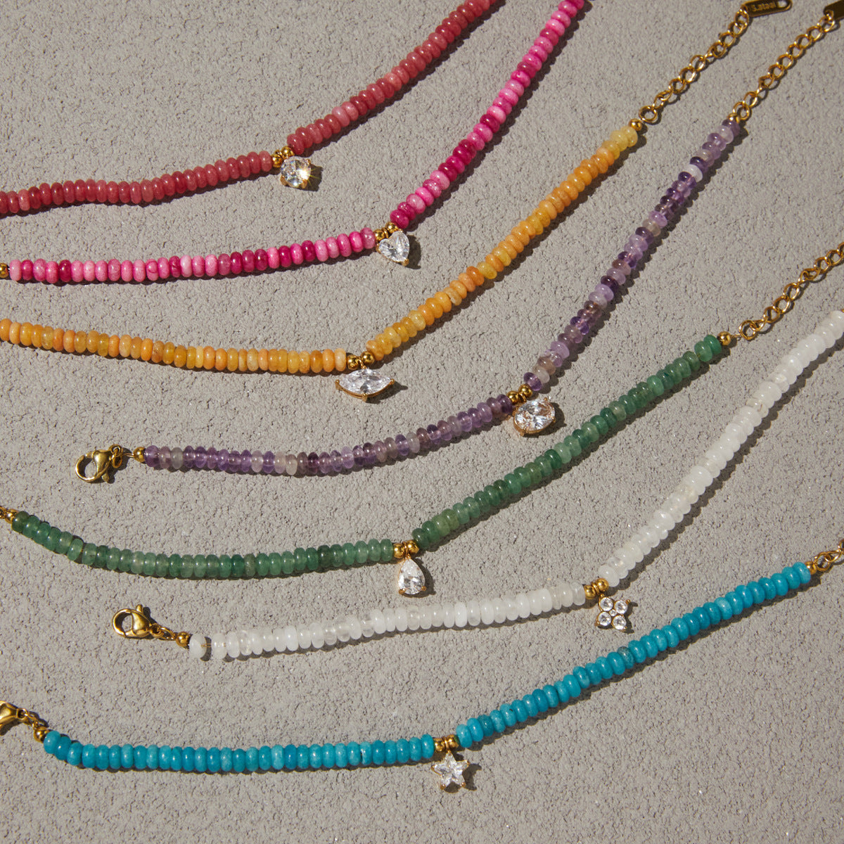 Beaded Charms Gemstone Bracelet