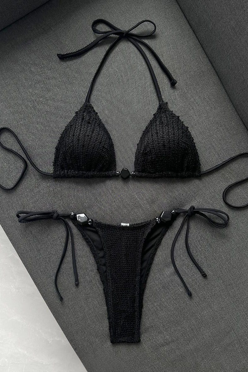 Beaded Accent Bikini Set