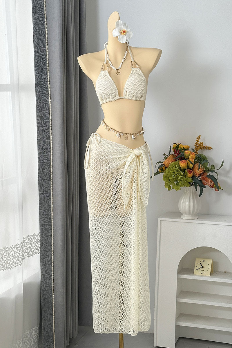 Bikini with Cutout Cover Skirt