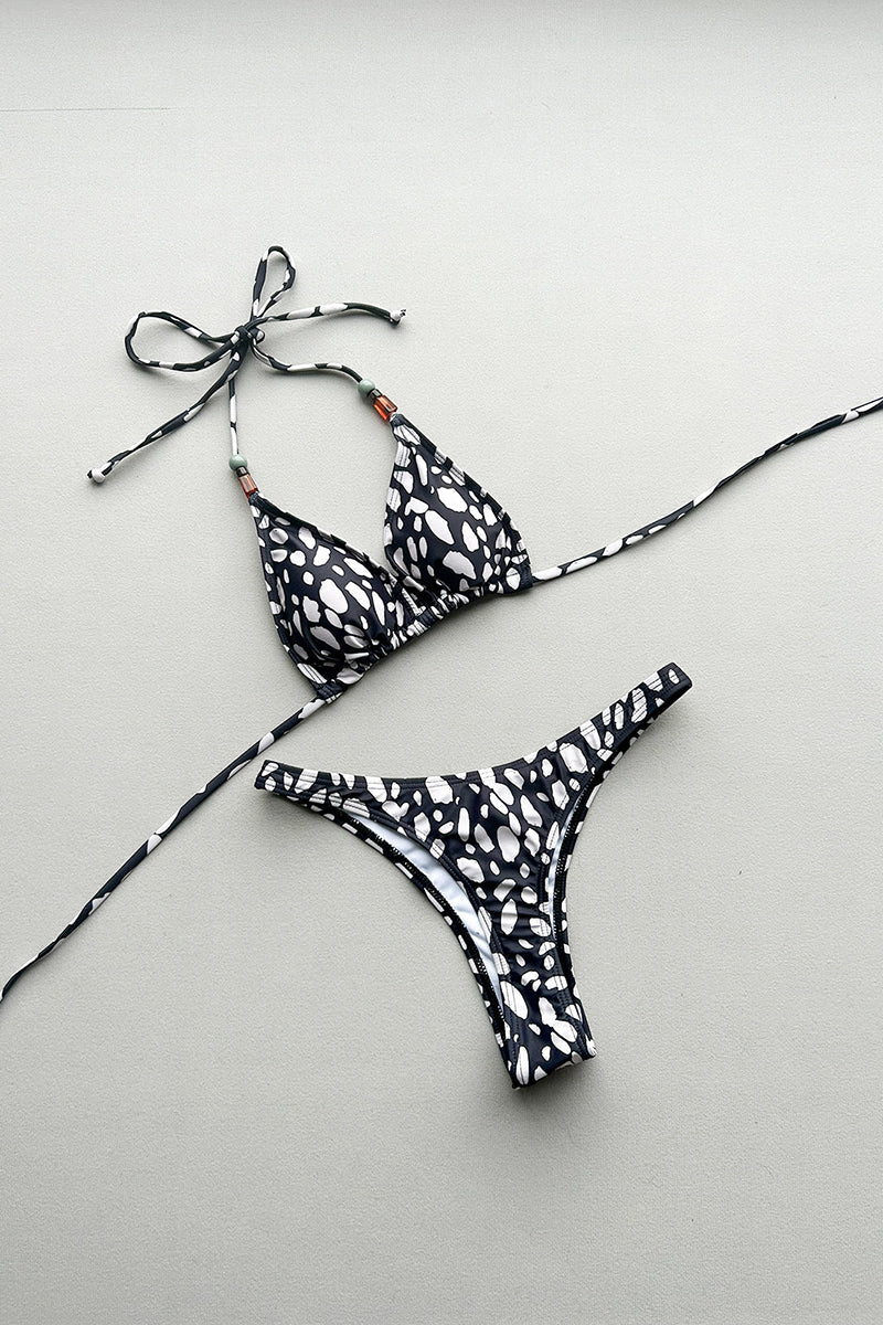 Abstract Pattern Tie Bikini Set