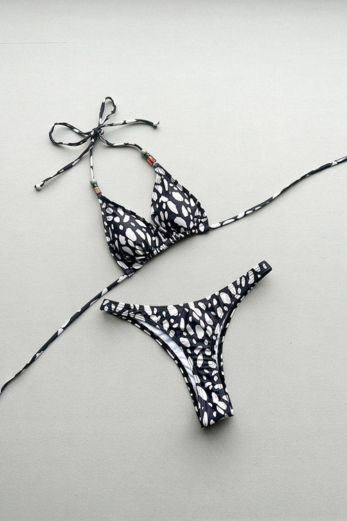 Abstract Pattern Tie Bikini Set