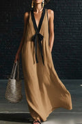 Bow-Tie Sleeveless Casual Dress