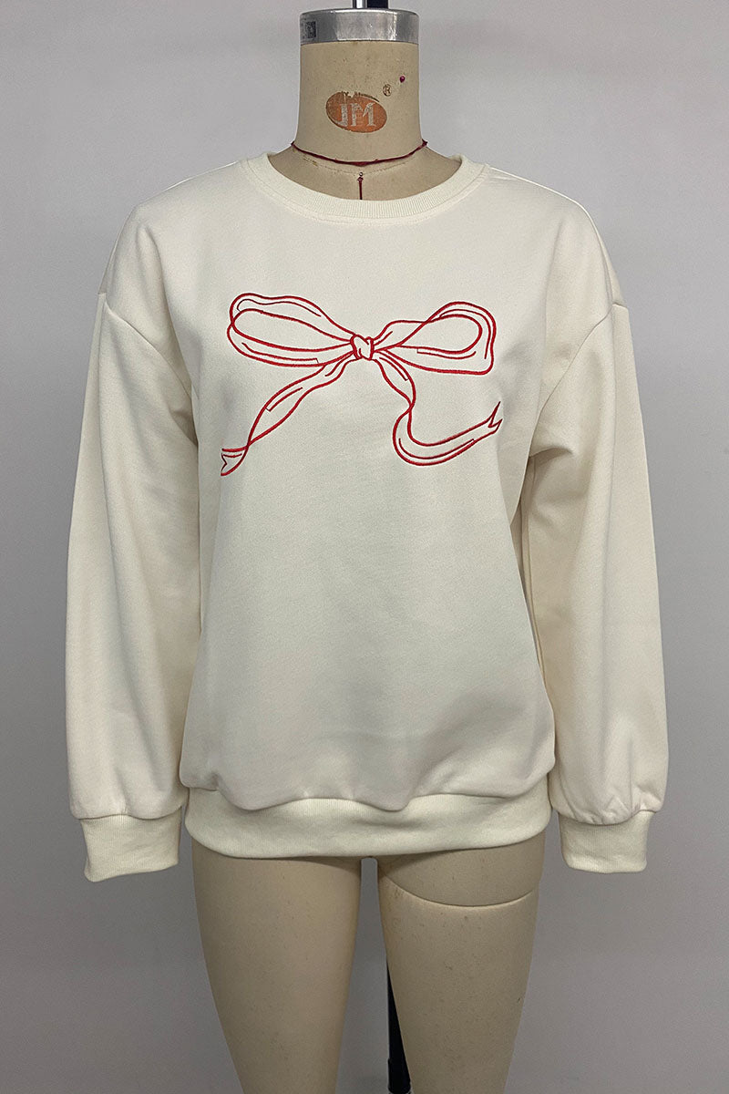 Bow Graphic Crew Neck Sweatshirt