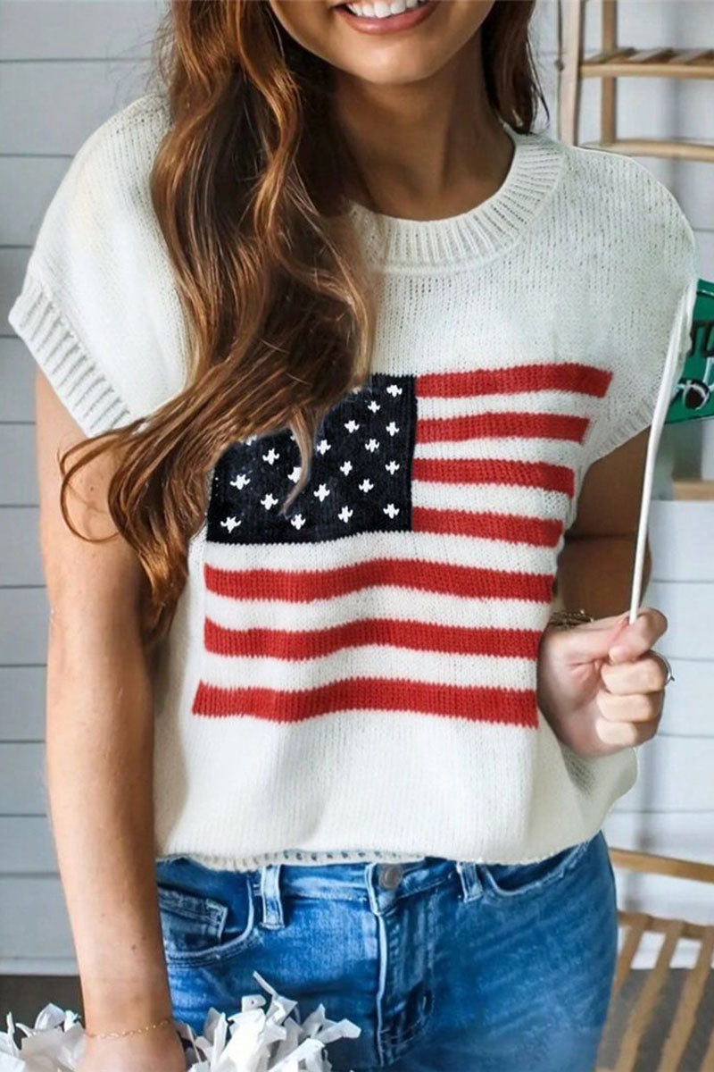 American Flag Pattern Sweater