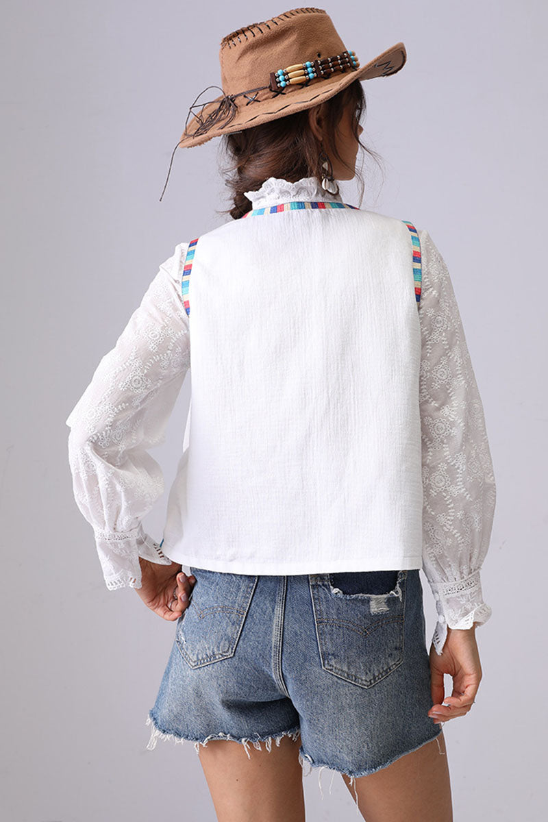 Botanical Pattern Sleeveless Vest