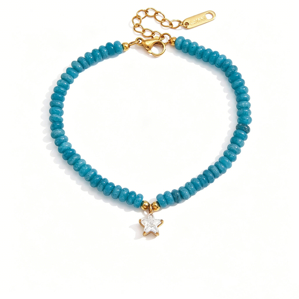 Beaded Charms Gemstone Bracelet