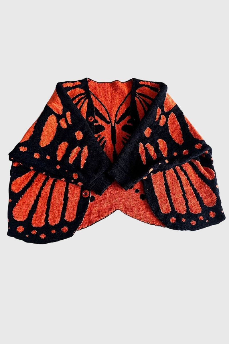 Butterfly Wing Knit Open Front Cape