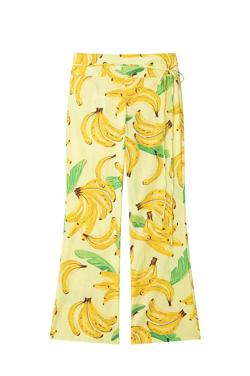 Banana Print Casual Pants