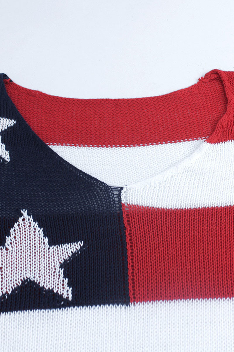 American Flag Knit Top