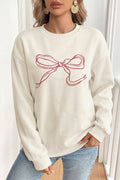 Bow Graphic Crew Neck Sweatshirt