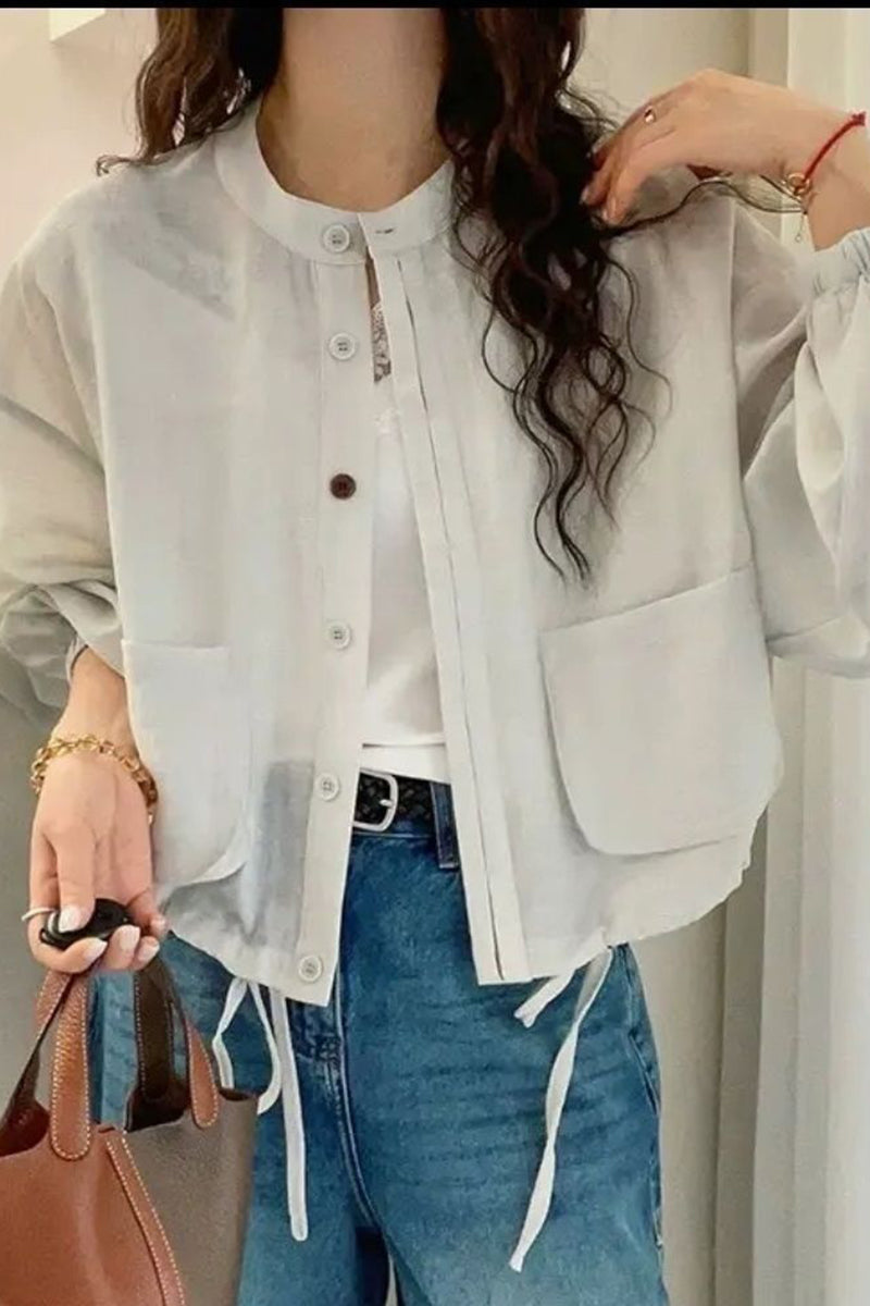 Button Pocket Sun Protection Jacket