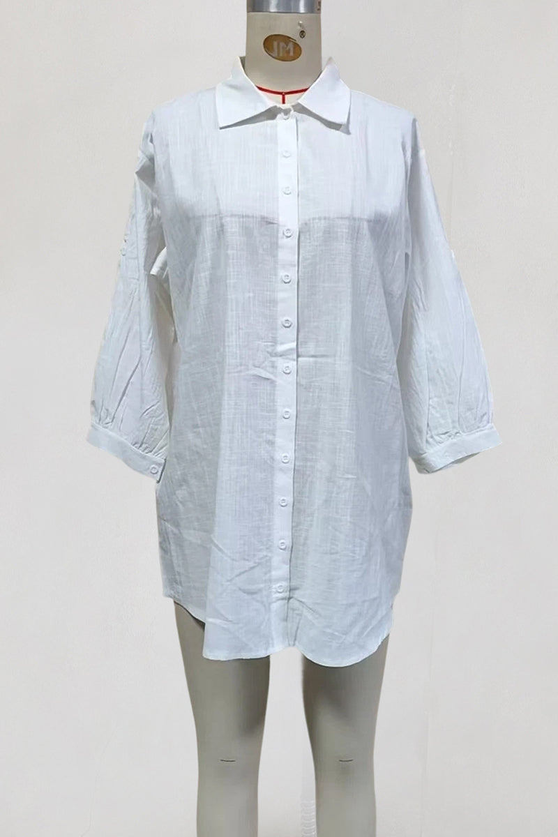 Breezy Button-Up Beach Cover-Up
