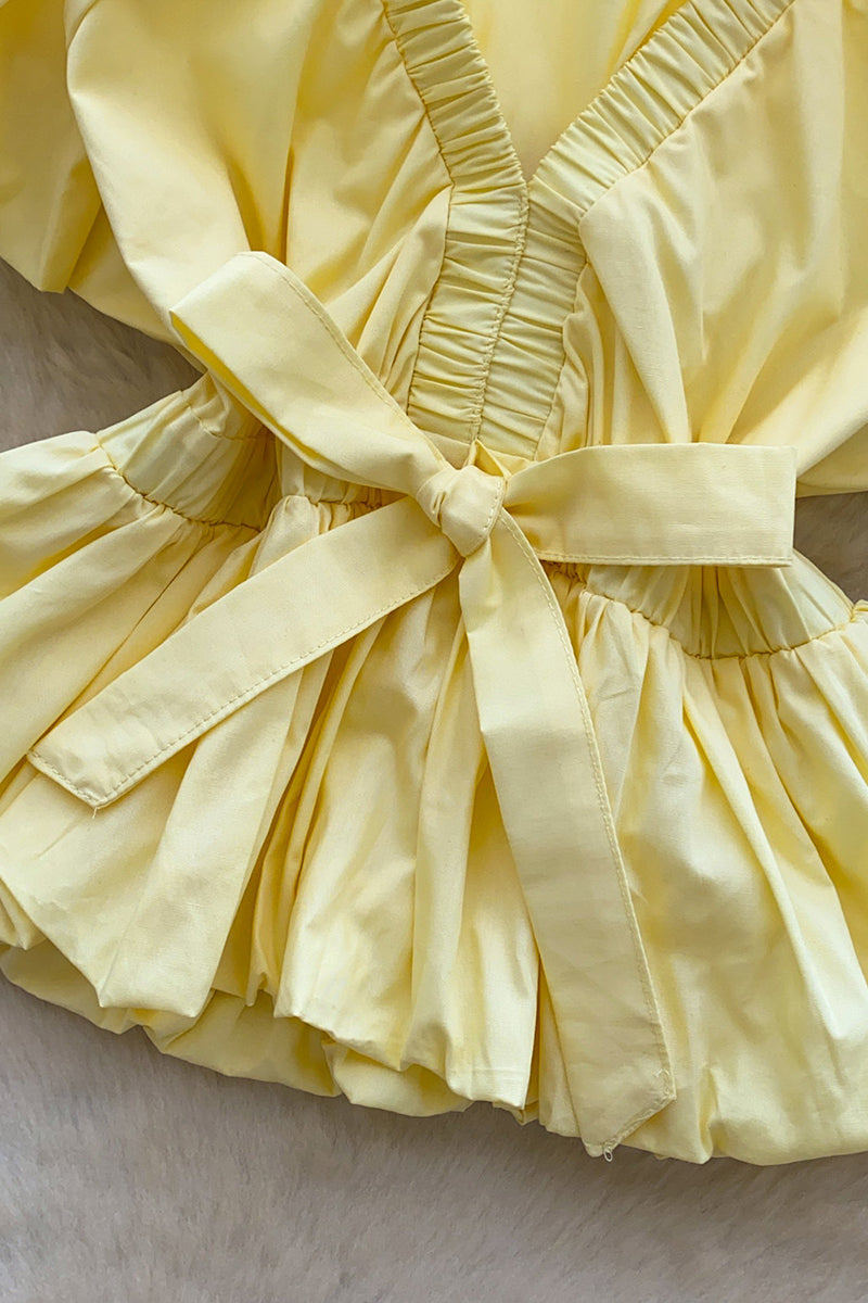 Bow Detail V-Neck Ruched Shirt