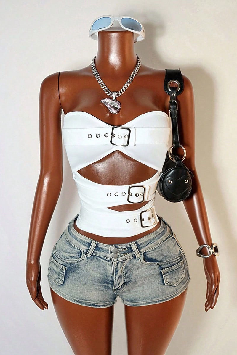 Buckle Cutout Tank Top