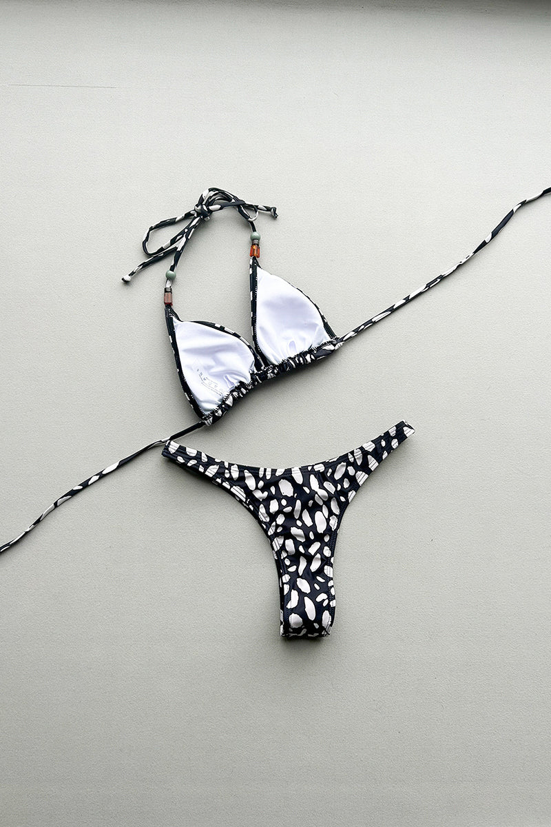 Abstract Pattern Tie Bikini Set