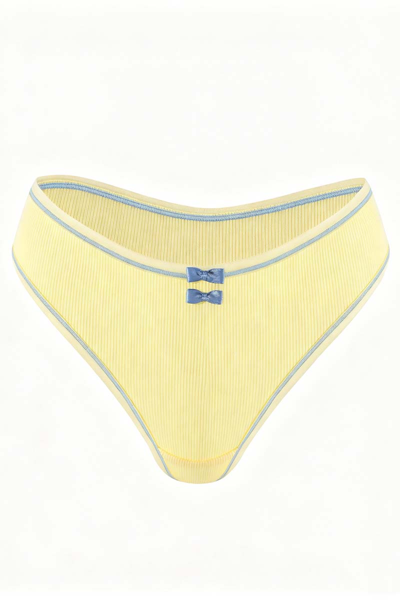 Bow Accent Ribbed  Panties