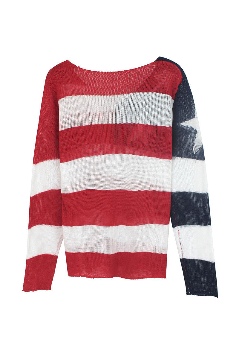 American Flag Knit Top