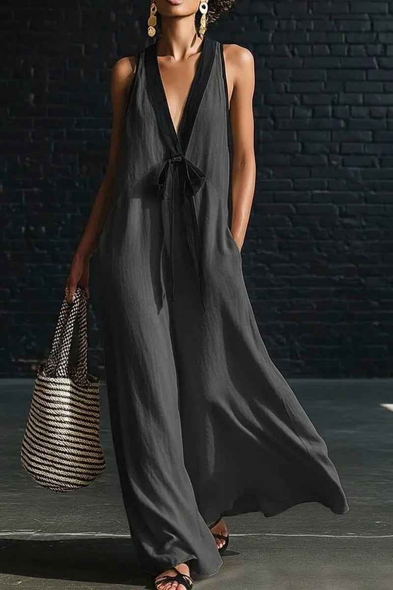 Bow-Tie Sleeveless Casual Dress