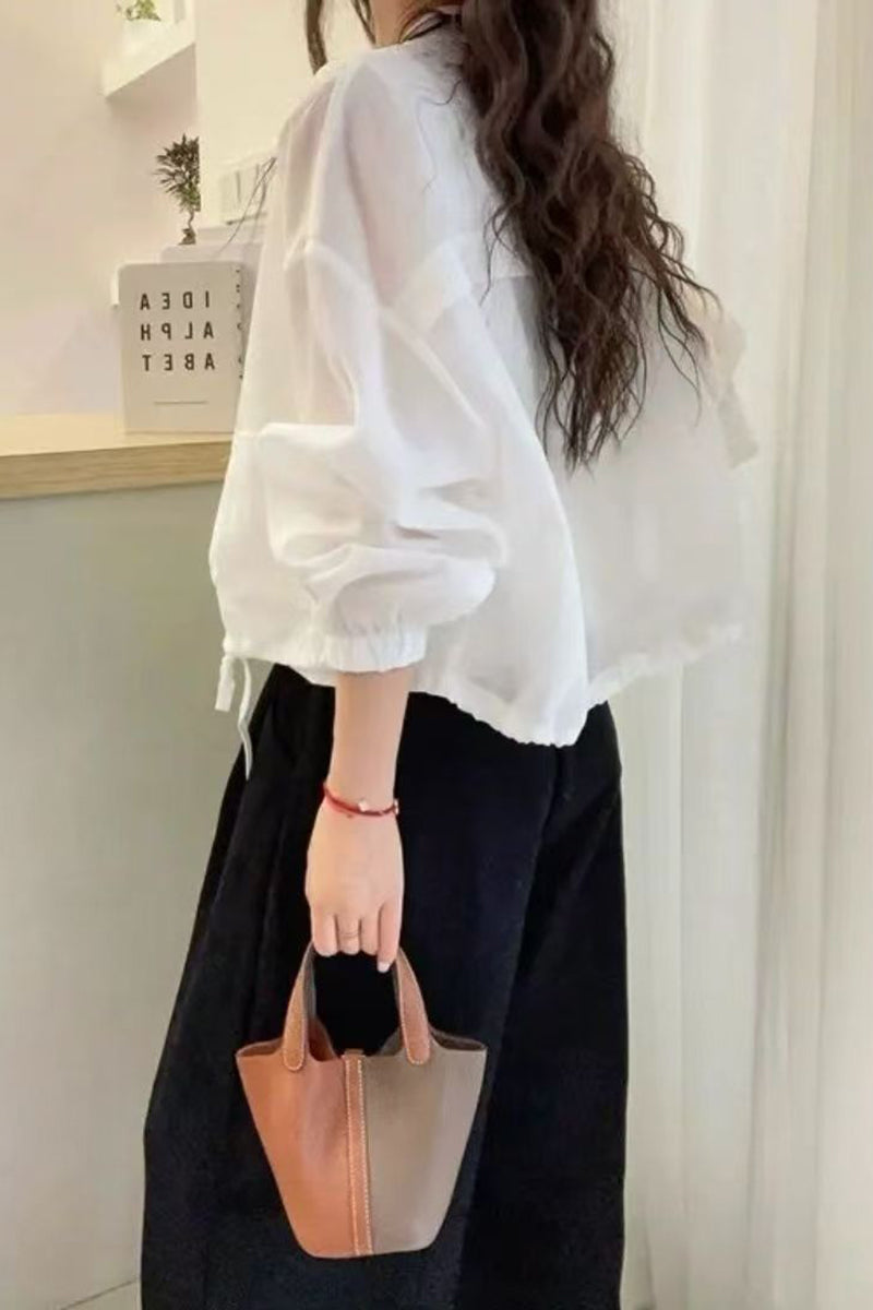 Button Pocket Sun Protection Jacket