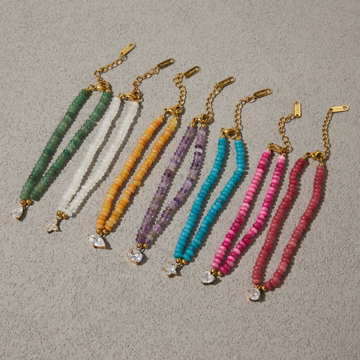 Beaded Charms Gemstone Bracelet