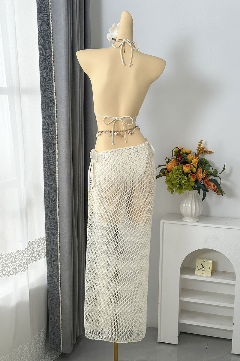 Bikini with Cutout Cover Skirt