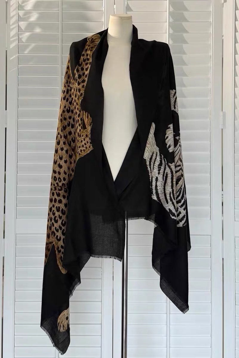 Animal Print Sheer Cape
